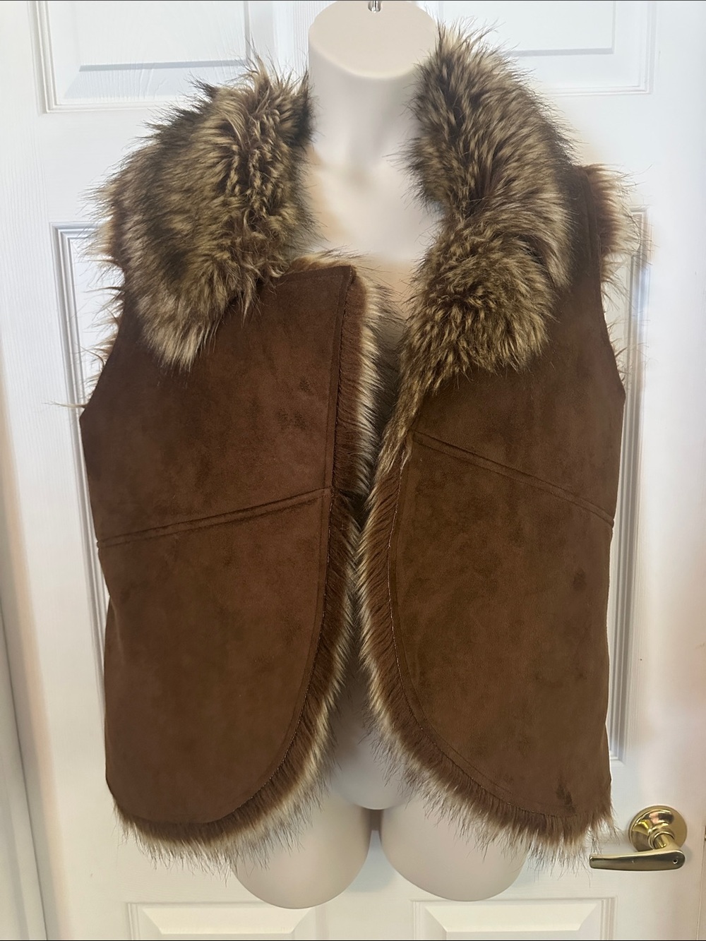 Chico's Faux Fur Jacket in Dark Brown